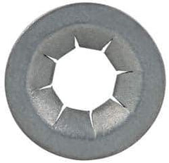 Made in USA - 17/32" OD, Spring Steel Push Nut - Zinc-Plated, 7/32" Shaft Diam - USA Tool & Supply