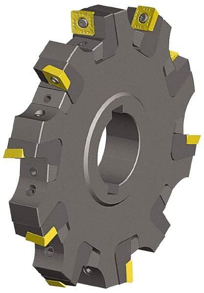 Kennametal - Arbor Hole Connection, 0.548" Cutting Width, 1.03" Depth of Cut, 4" Cutter Diam, 1-1/4" Hole Diam, 6 Tooth Indexable Slotting Cutter - KSSS Toolholder, SPCT, SPET, SPPT Insert - USA Tool & Supply
