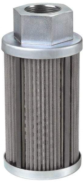 Parker - 30 Mesh, 95 LPM, 25 GPM, 3.53" Diam, Male/Female Magnetic Suction Strainer - 1-1/4 Port NPT, 7.39" Long - USA Tool & Supply