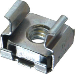 Made in USA - #10-24 Screw, 0.064 to 0.105" Thick, Spring Steel Cage Nut - Zinc-Plated Finish - USA Tool & Supply