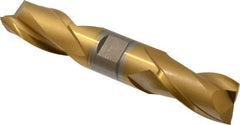 Hertel - 1", 1-5/8" LOC, 1" Shank Diam, 5-7/8" OAL, 2 Flute, Cobalt Square End Mill - Double End, TiN Finish, Centercutting - USA Tool & Supply