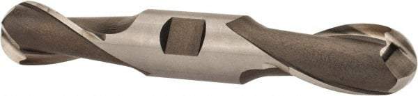 Hertel - 1" Diam, 1-5/8" LOC, 2 Flute High Speed Steel Ball End Mill - Uncoated, Double End, 5-7/8" OAL, 1" Shank Diam, Spiral Flute - USA Tool & Supply