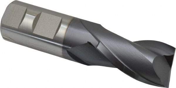 Hertel - 1", 1-5/8" LOC, 1" Shank Diam, 4-1/8" OAL, 2 Flute, Cobalt Square End Mill - Single End, TiCN Finish, Spiral Flute, 30° Helix, Centercutting, Right Hand Cut, Right Hand Flute - USA Tool & Supply