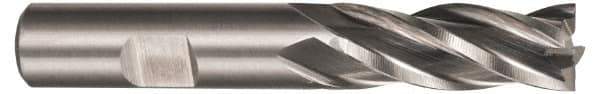 Hertel - 3/4", 2-1/4" LOC, 3/4" Shank Diam, 4-1/2" OAL, 4 Flute, Cobalt Square End Mill - Single End, Uncoated, Spiral Flute, 30° Helix, Centercutting, Right Hand Cut, Right Hand Flute - USA Tool & Supply