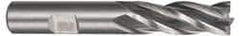 Hertel - 17/64", 3/4" LOC, 3/8" Shank Diam, 2-1/2" OAL, 4 Flute, High Speed Steel Square End Mill - Single End, Uncoated, Spiral Flute, 30° Helix, Centercutting, Right Hand Cut, Right Hand Flute - USA Tool & Supply