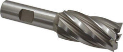 Hertel - 1", 1-7/8" LOC, 5/8" Shank Diam, 4" OAL, 6 Flute, High Speed Steel Square End Mill - Single End, Uncoated, Spiral Flute, 30° Helix, Right Hand Cut, Right Hand Flute - USA Tool & Supply