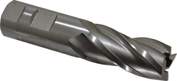 Hertel - 1", 2" LOC, 1" Shank Diam, 4-1/2" OAL, 4 Flute, High Speed Steel Square End Mill - Single End, Uncoated, Spiral Flute, 30° Helix, Right Hand Cut, Right Hand Flute - USA Tool & Supply