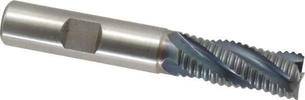 Hertel - 1/2" Diam, Coarse Pitch, 1-1/4" LOC, 4 Flute Cobalt Roughing Square End Mill - TiCN Finish, 3-1/4" OAL, 1/2" Shank Diam, Single End, 30° Helix - USA Tool & Supply