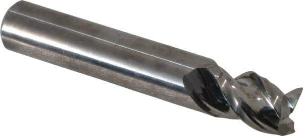 Niagara Cutter - 1/2", 5/8" LOC, 1/2" Shank Diam, 3" OAL, 3 Flute, Solid Carbide Square End Mill - Single End, Uncoated, Spiral Flute, 45° Helix, Centercutting, Right Hand Cut, Right Hand Flute, Series A345 - USA Tool & Supply
