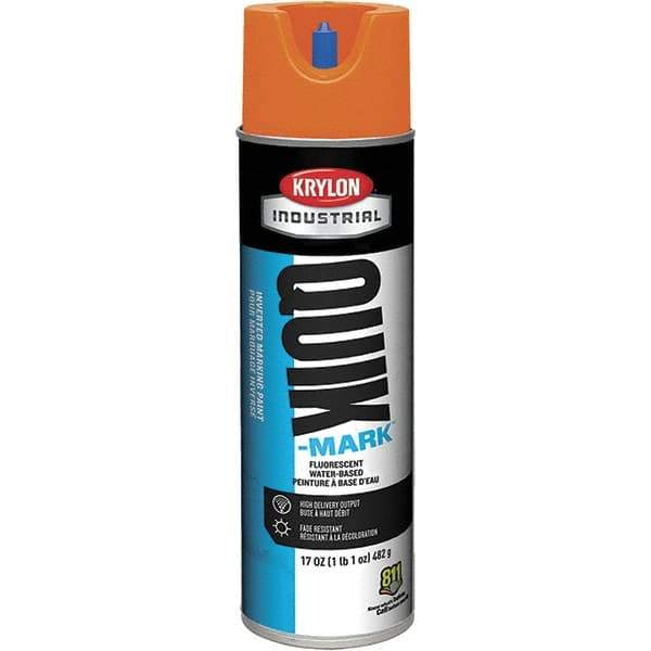 Krylon - 20 fl oz Orange Marking Paint - 50 to 60 Sq Ft Coverage, Water-Based Formula - USA Tool & Supply