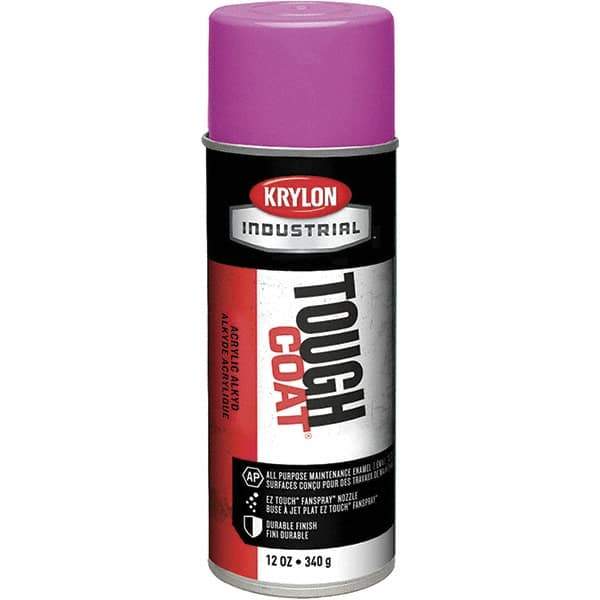 Krylon - OSHA Purple, 12 oz Net Fill, High Gloss, Enamel Spray Paint - 20 to 25 Sq Ft per Can, 16 oz Container, Use on Conduits, Ducts, Electrical Equipment, Machinery, Metal, Motors, Pipelines & Marking Areas, Railings, Steel Bars, Tool Boxes, Tools - USA Tool & Supply