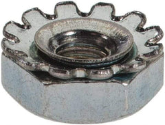 Value Collection - #5-40, Zinc Plated, Steel Hex Nut with External Tooth Washer - 1/4" Washer Diam, 1/4" Width Across Flats - USA Tool & Supply