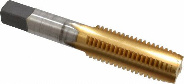 Cleveland - 3/4-10 UNC 4 Flute TiN Finish High Speed Steel Straight Flute Standard Hand Tap - Plug, Right Hand Thread, 4-1/4" OAL, 2" Thread Length, H3 Limit, Oversize - USA Tool & Supply