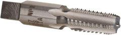Cle-Line - 1/8-27 NPT, 5 Flutes, Bright Finish, High Speed Steel, Interrupted Thread Pipe Tap - 2-1/8 Inch Overall Length, 7/16 Inch Shank Diameter, 3/4 Inch Thread Length, 0.32 Inch Square Size, Regular Hook, Taper Chamfer, Series 0464 - USA Tool & Supply