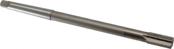 Interstate - 1/2" Diam, 0.4345 to 0.4355" Max Diam 1MT Morse Taper Shank, 1" Flute Length, Machine Expansion Reamer - Straight Flute, 8" OAL, Right Hand Cut, 6 Flutes, High Speed Steel, Bright Finish - USA Tool & Supply