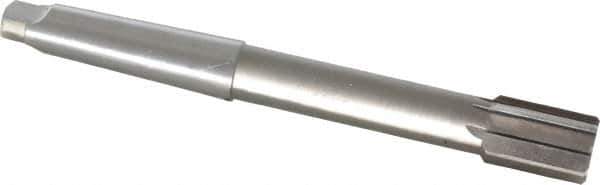 Interstate - 1-3/8" Diam, 0.998 to 0.9995" Max Diam 4MT Morse Taper Shank, 2" Flute Length, Machine Expansion Reamer - Straight Flute, 12" OAL, Right Hand Cut, 8 Flutes, High Speed Steel, Bright Finish - USA Tool & Supply