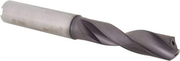 Iscar - 0.39" Spiral Flute Solid Carbide Screw Machine Drill Bit - TiAlN Finish, Right Hand Cut, 1.85" Flute Length, 3.62" OAL, Standard Point, Straight Shank, Through Coolant - USA Tool & Supply
