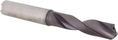 Iscar - 0.39" Spiral Flute Solid Carbide Screw Machine Drill Bit - TiAlN Finish, Right Hand Cut, 1.85" Flute Length, 3.62" OAL, Standard Point, Straight Shank, Through Coolant - USA Tool & Supply