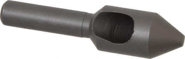 Weldon - 7/16" Head Diam, 1/4" Shank Diam, 60° High Speed Steel Countersink - Bright Finish, 1-3/4" OAL, Single End, Straight Shank, Right Hand Cut - USA Tool & Supply