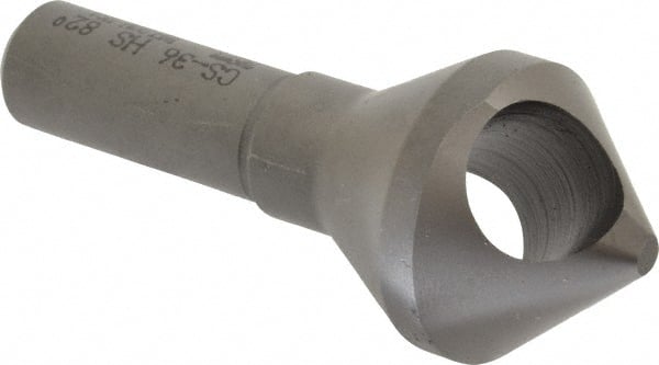 Weldon - 1-1/8" Head Diam, 1/2" Shank Diam, 82° High Speed Steel Countersink - USA Tool & Supply