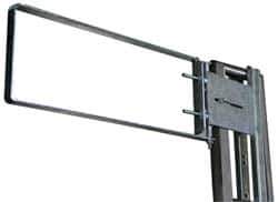 FabEnCo - Galvanized Carbon Steel Self Closing Rail Safety Gate - Fits 37 to 39-1/2" Clear Opening, 39-1/2" Wide x 12" Door Height, 38 Lb, Gray, Silver - USA Tool & Supply