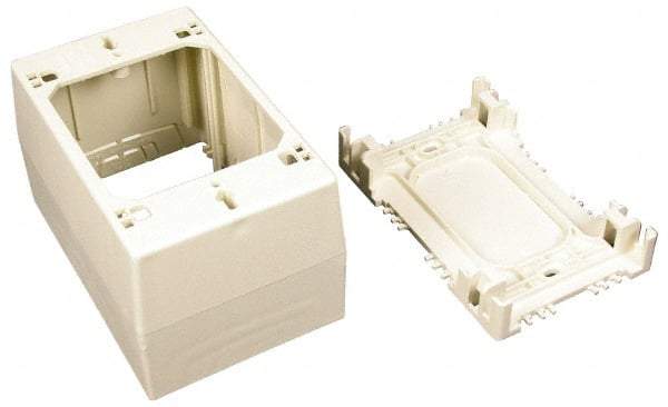 Wiremold - 4-3/4 Inch Long x 3 Inch Wide x 2-3/4 Inch High, Rectangular Raceway Box - Ivory, For Use with Wiremold 2300 Series Raceways - USA Tool & Supply