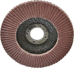 Camel Grinding Wheels - 60 Grit, 4-1/2" Disc Diam, 7/8" Center Hole, Type 29 Aluminum Oxide Flap Disc - 13,300 Max RPM, Polyester Backing, Arbor Attaching System, Coated - USA Tool & Supply