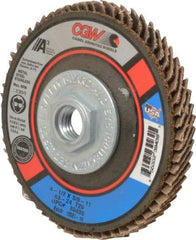 Camel Grinding Wheels - 24 Grit, 4-1/2" Disc Diam, 5/8-11 Center Hole, Type 29 Aluminum Oxide Flap Disc - 13,300 Max RPM, Polyester Backing, Arbor Attaching System, Coated - USA Tool & Supply