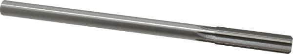 Made in USA - 1/2" High Speed Steel 6 Flute Chucking Reamer - Straight Flute, 0.4355" Straight Shank, 2" Flute Length, 8" OAL - USA Tool & Supply