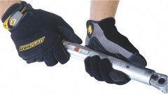 ironCLAD - Size L (9-10) Synthetic Leather Anti-Vibration/Impact Protection Work Gloves - For Mechanic's & Lifting, Uncoated, Hook & Loop Cuff, Full Fingered, Black, Paired - USA Tool & Supply