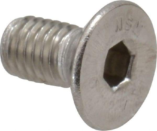 Value Collection - M5x0.80 Metric Coarse Hex Socket Drive, 90° Flat Screw - Grade 316 & Austenitic A4 Stainless Steel, Fully Threaded, 10mm OAL - USA Tool & Supply