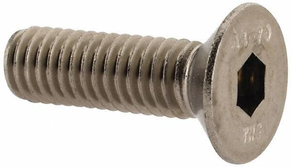 Value Collection - M6x1.00 Metric Coarse Hex Socket Drive, 90° Flat Screw - Grade 316 & Austenitic A4 Stainless Steel, Partially Threaded, 20mm OAL - USA Tool & Supply