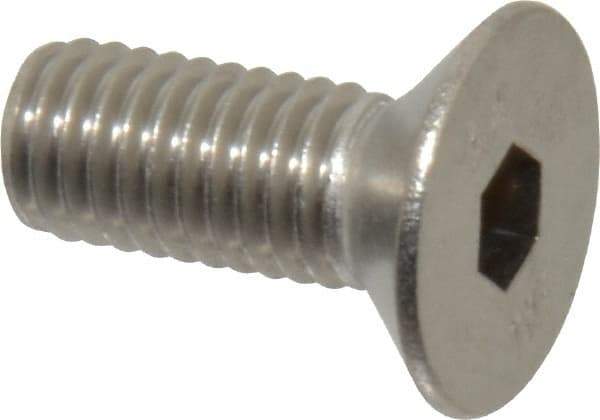 Value Collection - M8x1.25 Metric Coarse Hex Socket Drive, 90° Flat Screw - Grade 316 & Austenitic A4 Stainless Steel, Fully Threaded, 20mm OAL - USA Tool & Supply