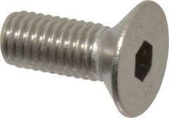 Value Collection - M8x1.25 Metric Coarse Hex Socket Drive, 90° Flat Screw - Grade 316 & Austenitic A4 Stainless Steel, Fully Threaded, 20mm OAL - USA Tool & Supply