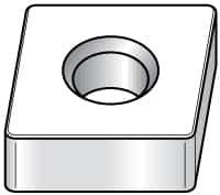 Kennametal - CNGA643 T0820 Grade KY1615 Ceramic Turning Insert - Uncoated, 80° Diamond, 3/4" Inscr Circle, 1/4" Thick, 3/64" Corner Radius - USA Tool & Supply