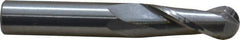 OSG - 3/8" Diam, 1" LOC, 2 Flute Solid Carbide Ball End Mill - Uncoated, Single End, 2-1/2" OAL, 3/8" Shank Diam, Spiral Flute - USA Tool & Supply