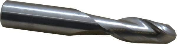 OSG - 13/32" Diam, 1" LOC, 2 Flute Solid Carbide Ball End Mill - Uncoated, Single End, 2-3/4" OAL, 7/16" Shank Diam, Spiral Flute - USA Tool & Supply