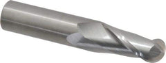 OSG - 3/4" Diam, 1-1/2" LOC, 2 Flute Solid Carbide Ball End Mill - Uncoated, Single End, 4" OAL, 3/4" Shank Diam, Spiral Flute - USA Tool & Supply