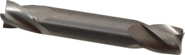 OSG - 7/16", 9/16" LOC, 7/16" Shank Diam, 2-3/4" OAL, 4 Flute, Solid Carbide Square End Mill - Double End, Uncoated, Spiral Flute, 30° Helix, Right Hand Cut, Right Hand Flute, Series 424 - USA Tool & Supply