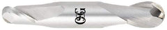 OSG - 5/16" Diam, 1/2" LOC, 2 Flute Solid Carbide Ball End Mill - Uncoated, Double End, 2-1/2" OAL, 5/16" Shank Diam, Spiral Flute - USA Tool & Supply