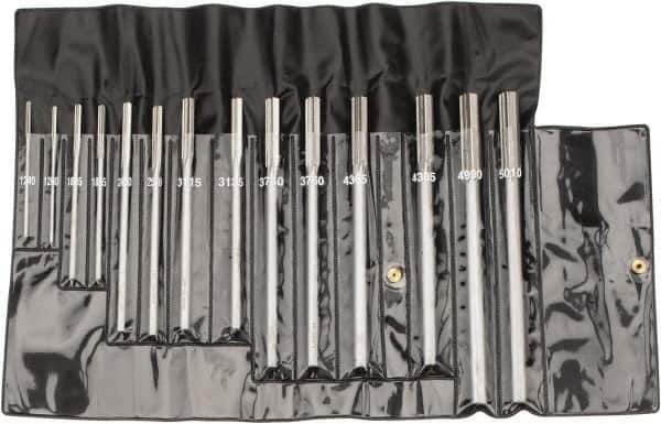 Interstate - 0.124" to 0.501", Chucking Reamer Set - Straight Flute, Right Hand Cut, 14 Pieces - USA Tool & Supply
