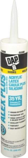 DAP - 10.1 oz Tube Clear Acrylic & Latex Caulk - -30 to 180°F Operating Temp, 30 min Tack Free Dry Time, 24 hr Full Cure Time - USA Tool & Supply