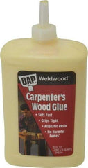 DAP - 32 oz Bottle Yellow Wood Glue - 5 to 7 min Working Time, 72 hr Full Cure Time, Bonds to Cardboard, Fabric, Leather, Particle Board & Wood - USA Tool & Supply