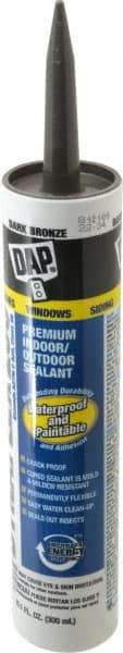 DAP - 10.1 oz Cartridge Bronze (Color) Acrylic & Latex Caulk - -30 to 180°F Operating Temp, 30 min Tack Free Dry Time - USA Tool & Supply