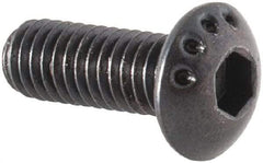 Made in USA - M3x0.50 Metric Coarse Hex Socket Drive, Button Screw - Alloy Steel, Black Oxide Finish, Fully Threaded, 8mm Length Under Head - USA Tool & Supply