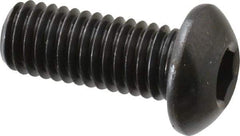 Made in USA - M8x1.25 Metric Coarse Hex Socket Drive, Button Screw - Alloy Steel, Black Oxide Finish, Fully Threaded, 20mm Length Under Head - USA Tool & Supply