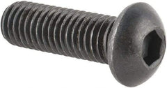 Made in USA - M8x1.25 Metric Coarse Hex Socket Drive, Button Screw - Alloy Steel, Black Oxide Finish, Fully Threaded, 25mm Length Under Head - USA Tool & Supply