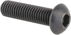 Made in USA - M8x1.25 Metric Coarse Hex Socket Drive, Button Screw - Alloy Steel, Black Oxide Finish, Fully Threaded, 30mm Length Under Head - USA Tool & Supply