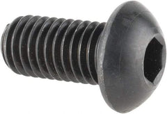 Made in USA - M10x1.50 Metric Coarse Hex Socket Drive, Button Screw - Alloy Steel, Black Oxide Finish, Fully Threaded, 20mm Length Under Head - USA Tool & Supply