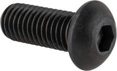 Made in USA - M10x1.50 Metric Coarse Hex Socket Drive, Button Screw - Alloy Steel, Black Oxide Finish, Fully Threaded, 25mm Length Under Head - USA Tool & Supply